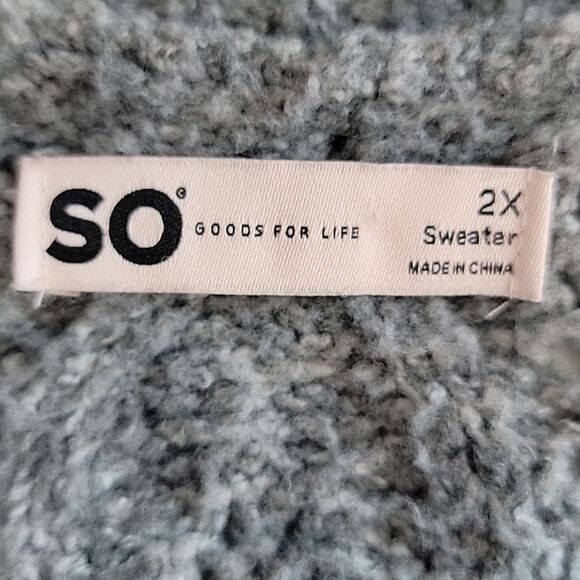 SO Cozy Gray Multi Knit Pullover Sweater Womens Size 2X - Picture 8 of 11